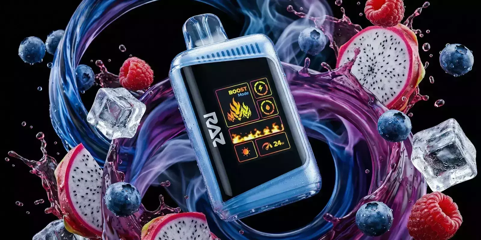 iced blue dragon raz vape Flavor Review Choose Flavor:Tropical Rainbow Blast pod devices Vuse Prismatic Series Dusk