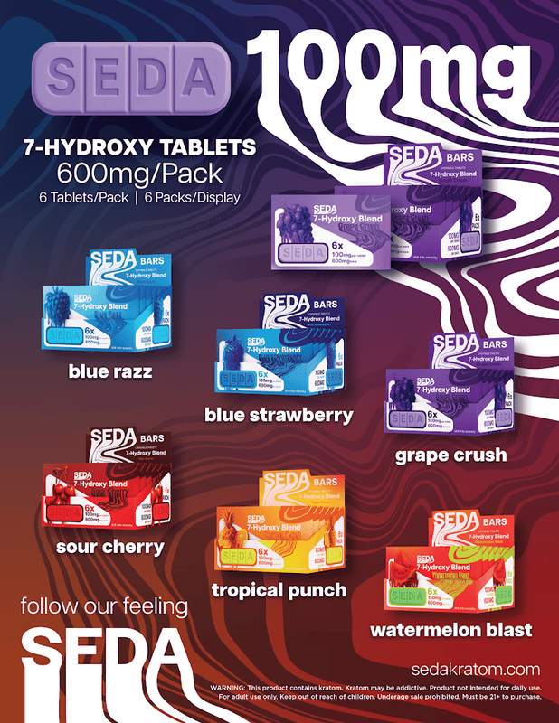 SEDA 100mg 7OH Bars Box (6ct)