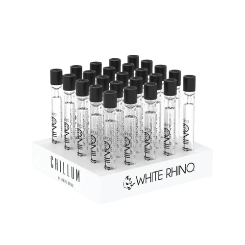 White Rhino Chillum w/ Silicone Cap (25ct) White Rhino Chillum w/ Silicone Cap (25ct)