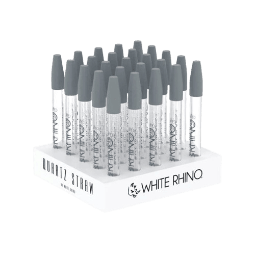 White Rhino Quartz V1 Dab Straw w/ Silicone Cap (25ct) White Rhino Quartz V1 Dab Straw w/ Silicone Cap (25ct)