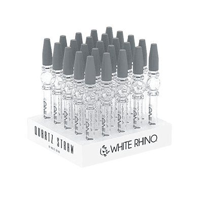 White Rhino Quartz V3 Dab Straw w/ Silicone Cap (25ct)