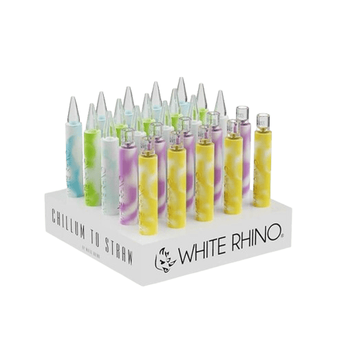White Rhino Chillum to Straw Glow In The Dark (Quartz) (25ct) White Rhino Chillum to Straw Glow In The Dark (Quartz) (25ct)