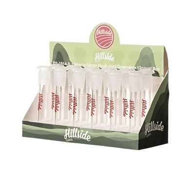 DS-19-14-4" Box / Hillside Glass 19mm to 14mm 4" Flush Joint Downstem (12ct Box)