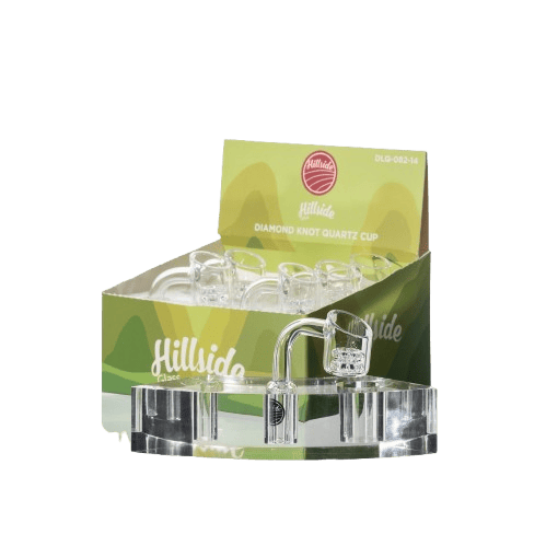 DLQ-082-14 Box / Hillside Glass Diamond Knot Quartz Cup Banger 14mm Box Set (6ct)