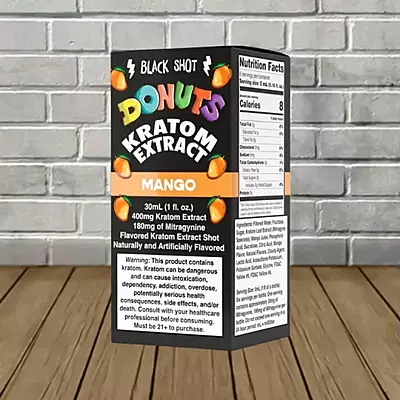 Donuts Kratom Black Shot (12ct)-Mango