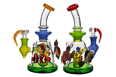 EG Glass 8" Sea Animals Rig w/ Horn Bowl (EG-11)