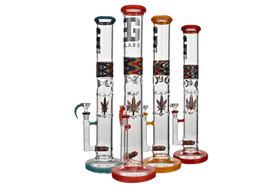 EG Glass 15" Spinning Leaf Straight Tube w/ Horn Bowl (EG-19)