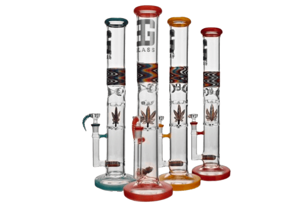 EG Glass 15" Spinning Leaf Straight Tube w/ Horn Bowl (EG-19)