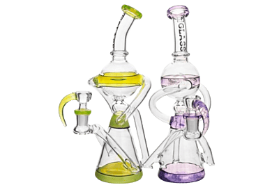 EG Glass 10" Colored Accents Recycler w/ Horn Bowl (EG-52)