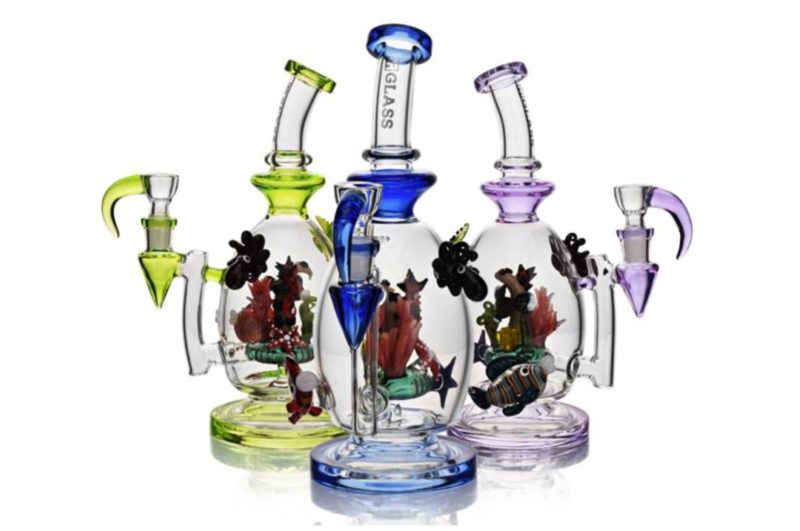 EG Glass 9.8" Sea Animal Egg Rig w/ Horn Bowl (EG-59)