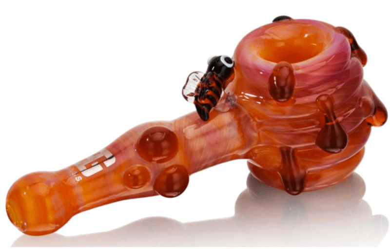 EG Glass 5.13" Amber Honey Pot Handpipe (EGH04) EG Glass 5.13" Amber Honey Pot Handpipe (EGH04)