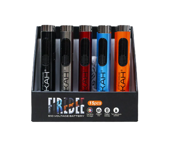 Lookah Firebee 650mAh Variable Voltage 510 Slimline Pen Battery Display of 15