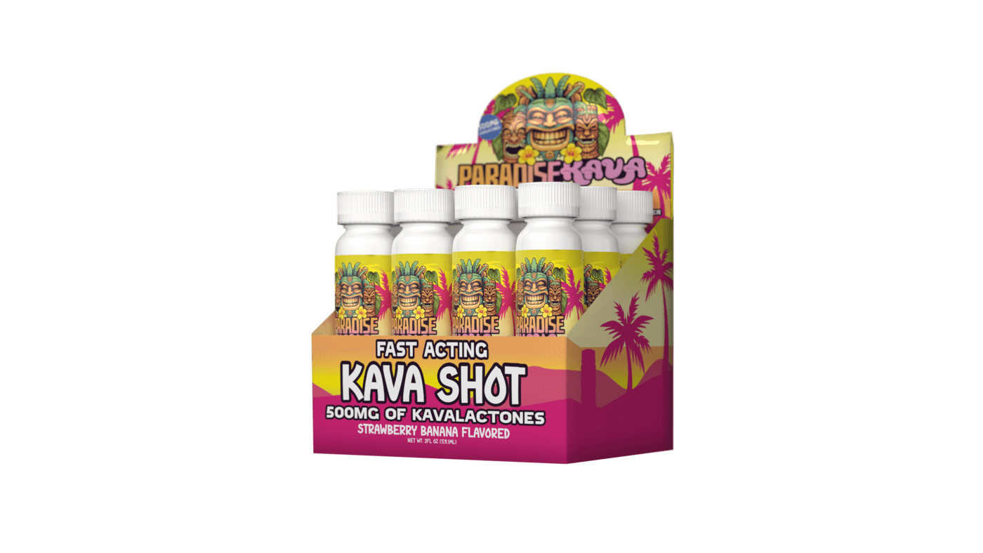 Paradise Kava Strawberry Banana 500mg Shot 12ct Paradise Kava Strawberry Banana 500mg Shot 12ct
