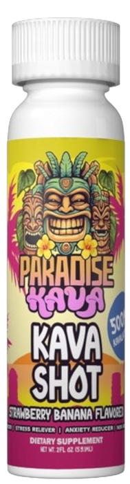 Paradise Kava Strawberry Banana 500mg Shot (12ct)