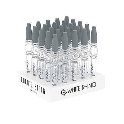White Rhino Quartz V3 Dab Straw w/ Silicone Cap
