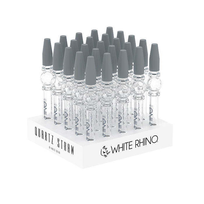 White Rhino Quartz V3 Dab Straw w/ Silicone Cap