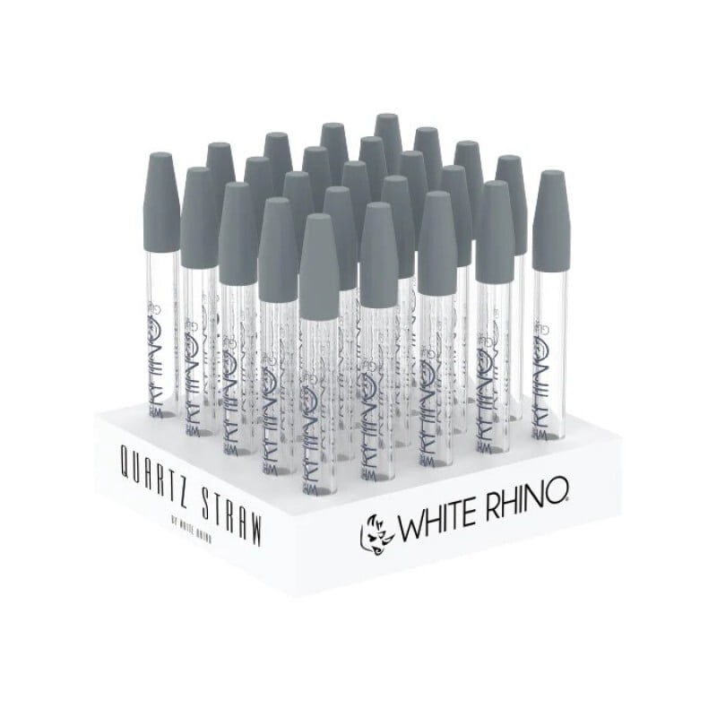White Rhino Quartz V1 Dab Straw w/ Silicone Cap