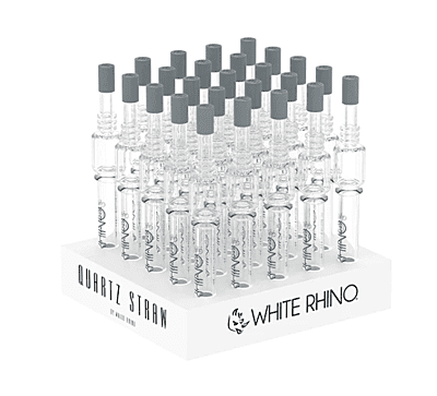 White Rhino Quartz V4 Dab Straw w/ Silicone Cap